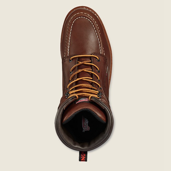 Red Wing Iş Botu Erkek - Traction Tred - 8-Inch Waterproof Soft Toe - Bordo - 38QJOXVWT